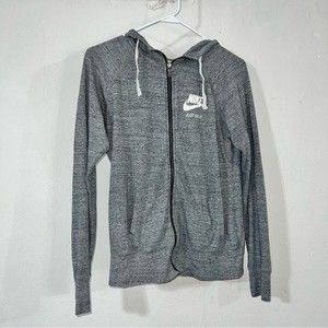 Nike Small Gray Zip Front Hooded Sweatshirt